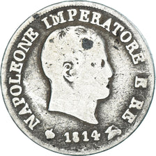 Moneta, Włochy, Napoleon I, 10 Soldi, 1814, Milan, F(12-15), Srebro