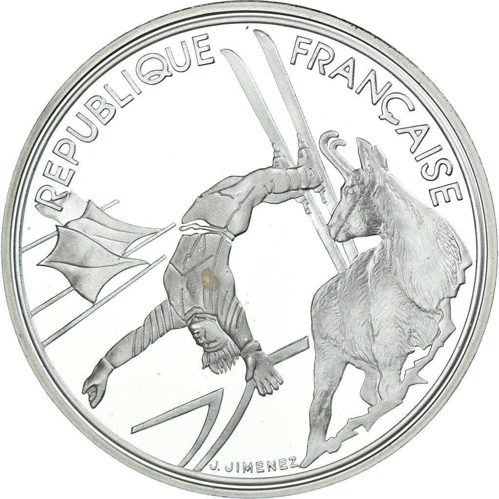 Münze, Frankreich, albertville 92, 100 Francs, 1990, Proof, UNZ+, Silber