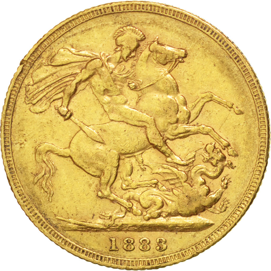 AUSTRALIA, Sovereign, 1883, Sydney, KM #7, AU(50-53), Gold, 7.94