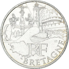 France, 10 Euro, 2011, Paris, Bretagne, MS(60-62), Silver, KM:1730