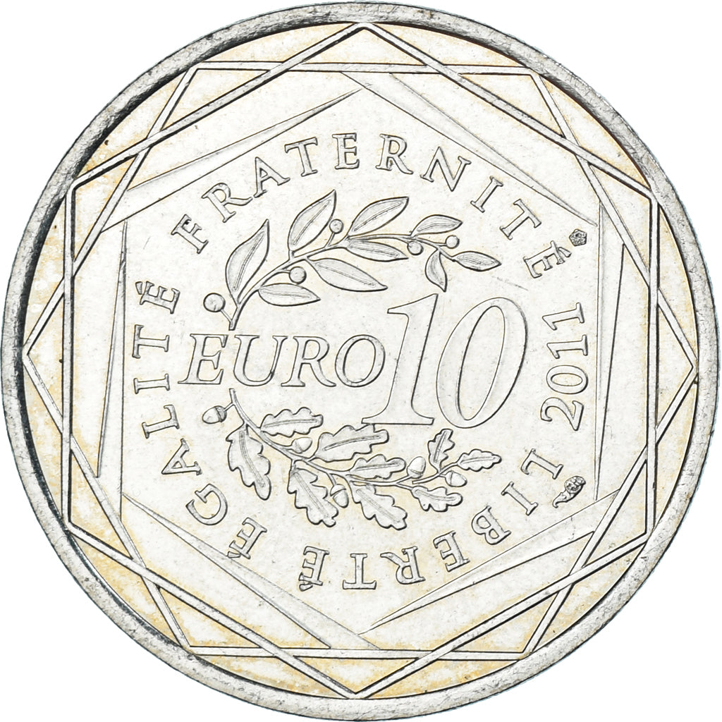 France, 10 Euro, 2011, Paris, Bretagne, MS(60-62), Silver, KM:1730