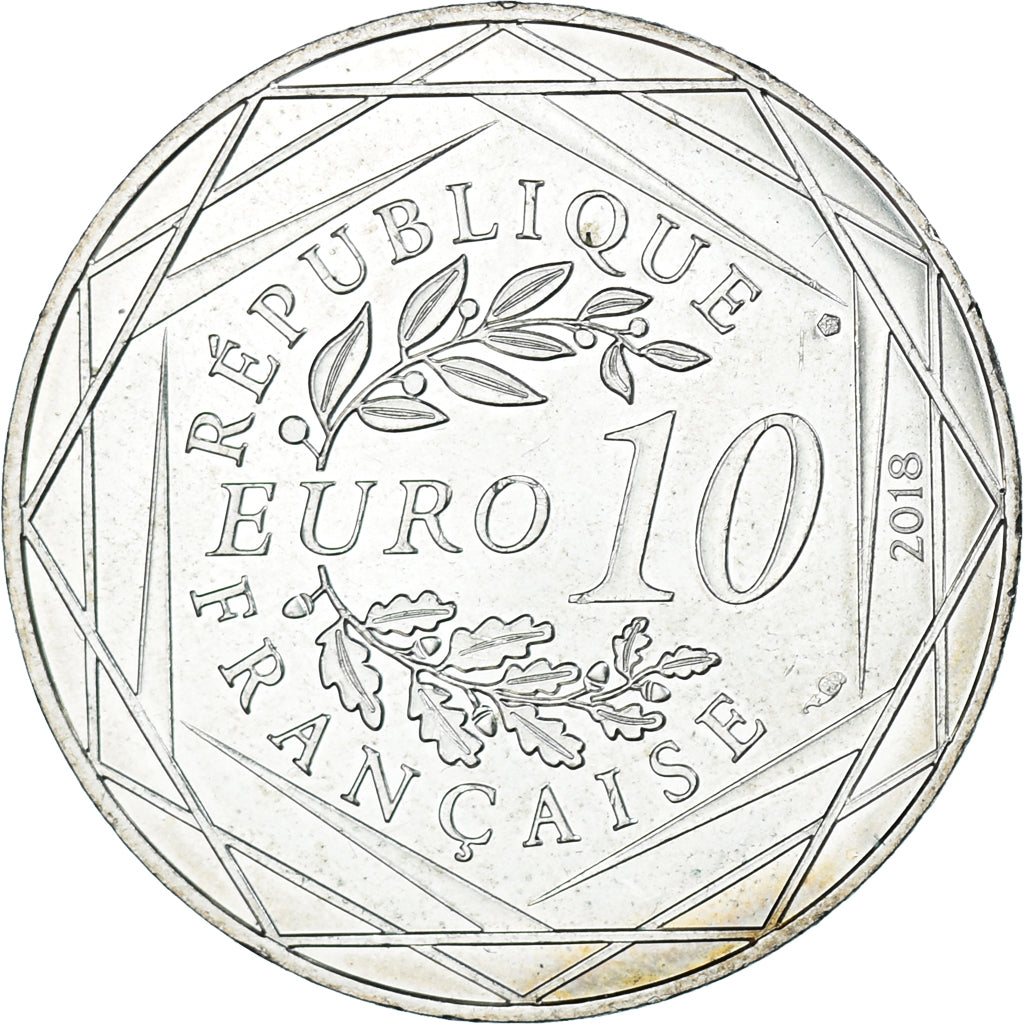 France, 10 Euro, 2018, Mickey -Guyane, MS(60-62), Silver