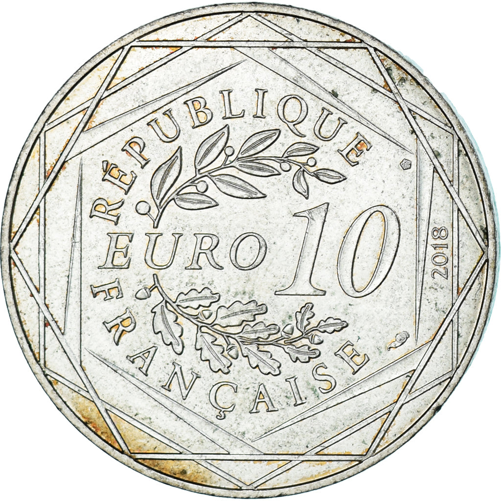 France, 10 Euro, 2018, Mickey Bon vent.FDC, MS(63), Silver