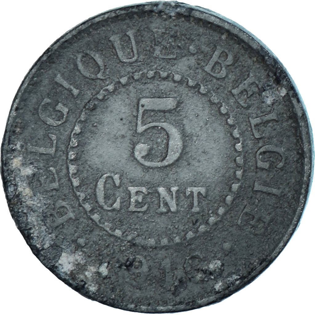 Moneta, Belgio, 5 Centimes, 1916, B+, Zinco, KM:80