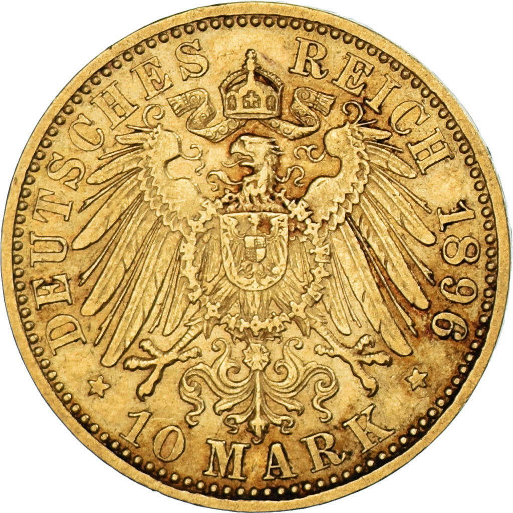 Coin, German States, PRUSSIA, Wilhelm II, 10 Mark, 1896, Berlin, EF(40-45)