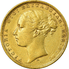 Moneda, Australia, Victoria, Sovereign, 1876, Melbourne, MBC+, Oro, KM:7