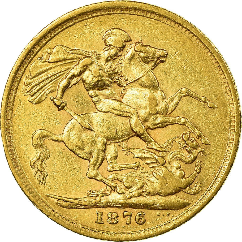 Coin, Australia, Victoria, Sovereign, 1876, Melbourne, AU(50-53), Gold, KM:7