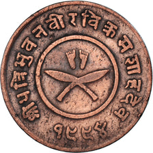 Moneda, Nepal, SHAH DYNASTY, Tribhuvana Bir Bikram, 2 Paisa, 1937, BC+, Cobre