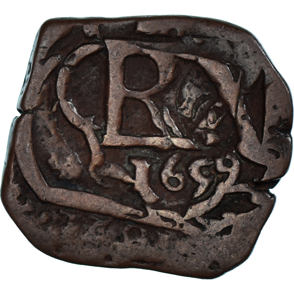 Coin, Spain, Philip IV, 4 maravedis, 1659, VF(20-25), Copper