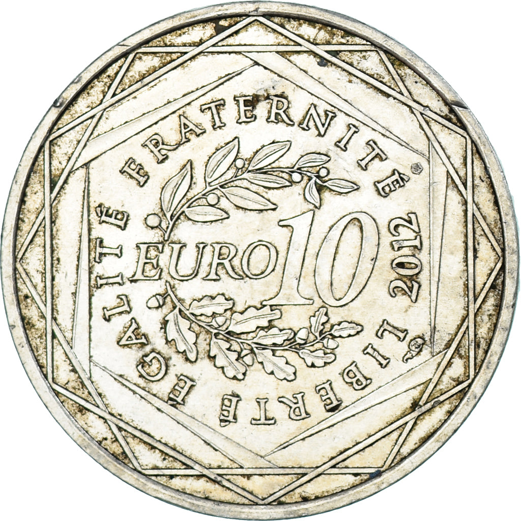 France, 10 Euro, Guadeloupe, 2012, Paris, EF(40-45), Silver, Gadoury:EU514
