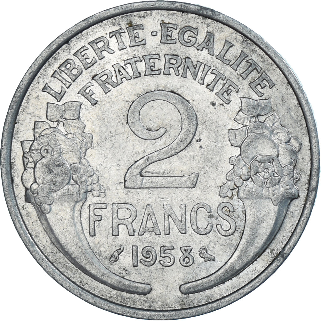 Coin, France, Morlon, 2 Francs, 1958, Paris, AU(50-53), Aluminum, KM:886a.1