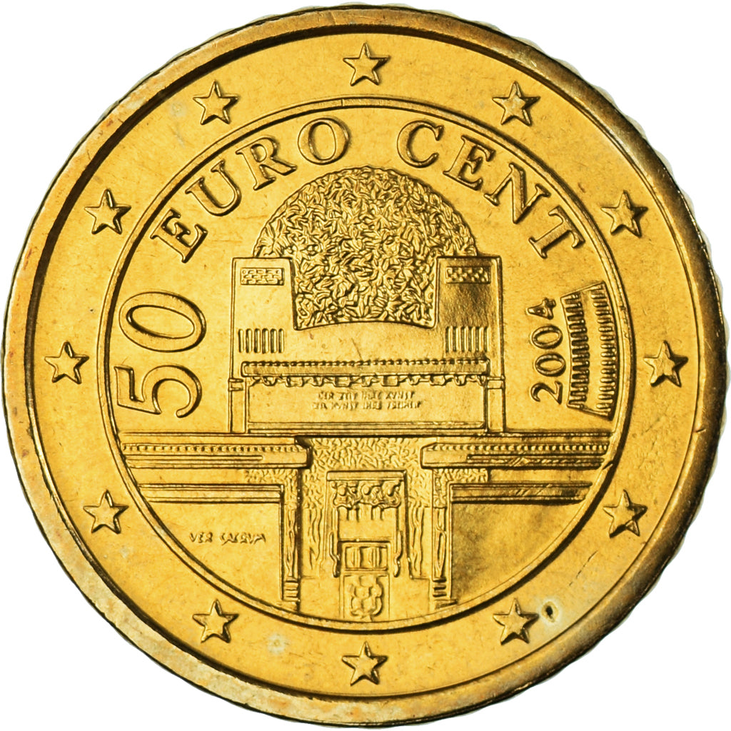 Austria, 50 Euro Cent, 2004, Vienna, SC, Latón, KM:3087