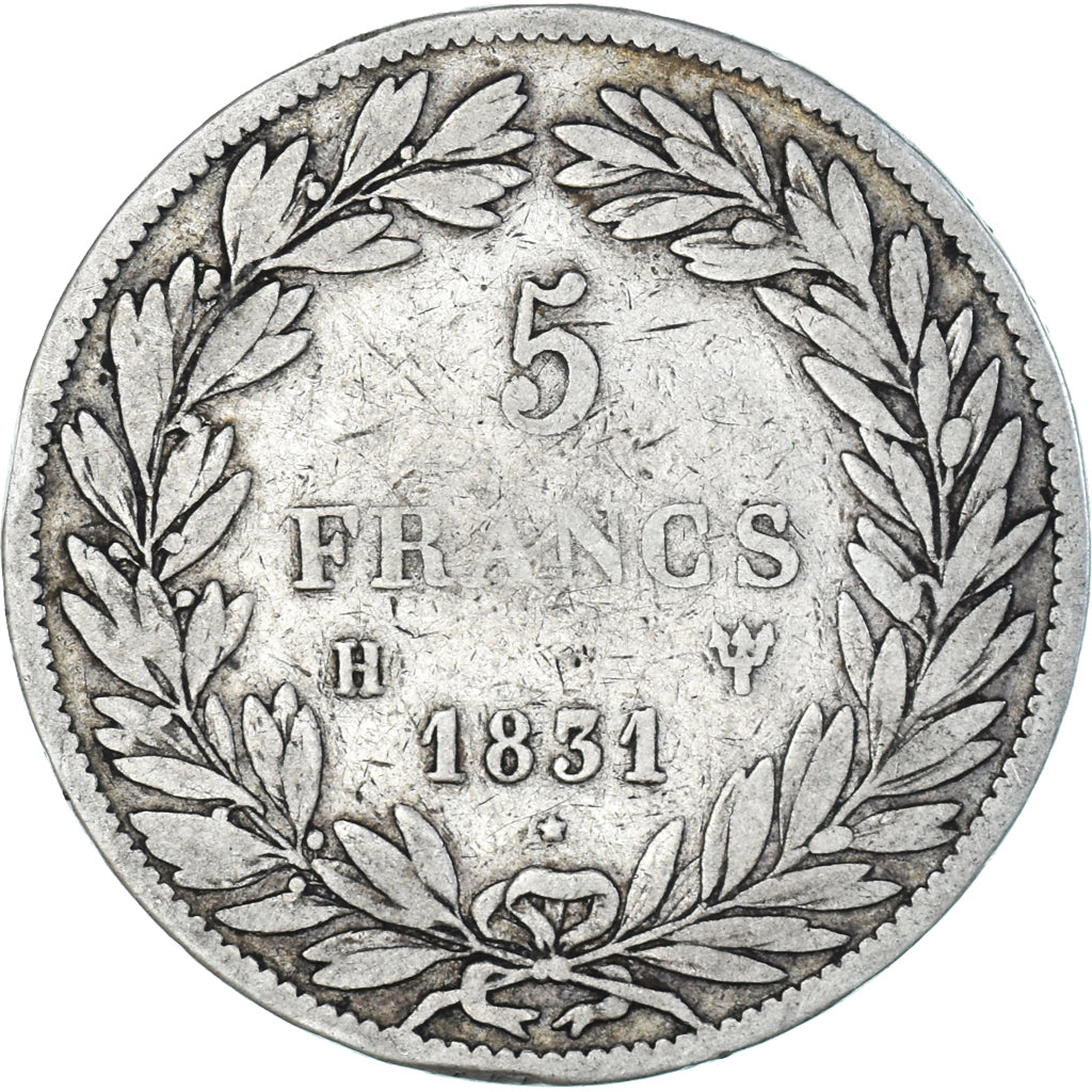 Coin, France, Louis-Philippe, 5 Francs, 1831, La Rochelle, F(12-15), Silver