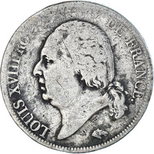 Moneda, Francia, Louis XVIII, Louis XVIII, 5 Francs, 1817, Paris, BC+, Plata