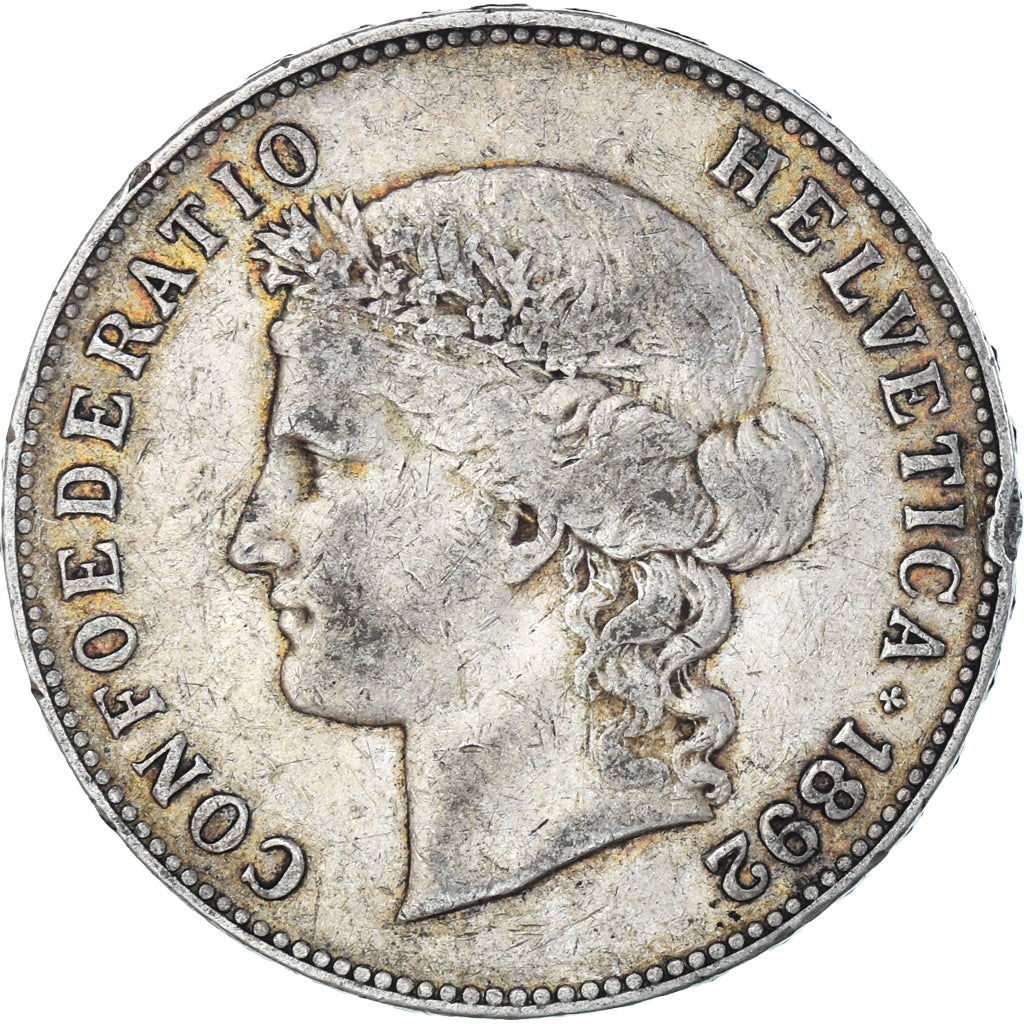 Monnaie, Suisse, 5 Francs, 1892, Bern, TB, Argent, KM:34