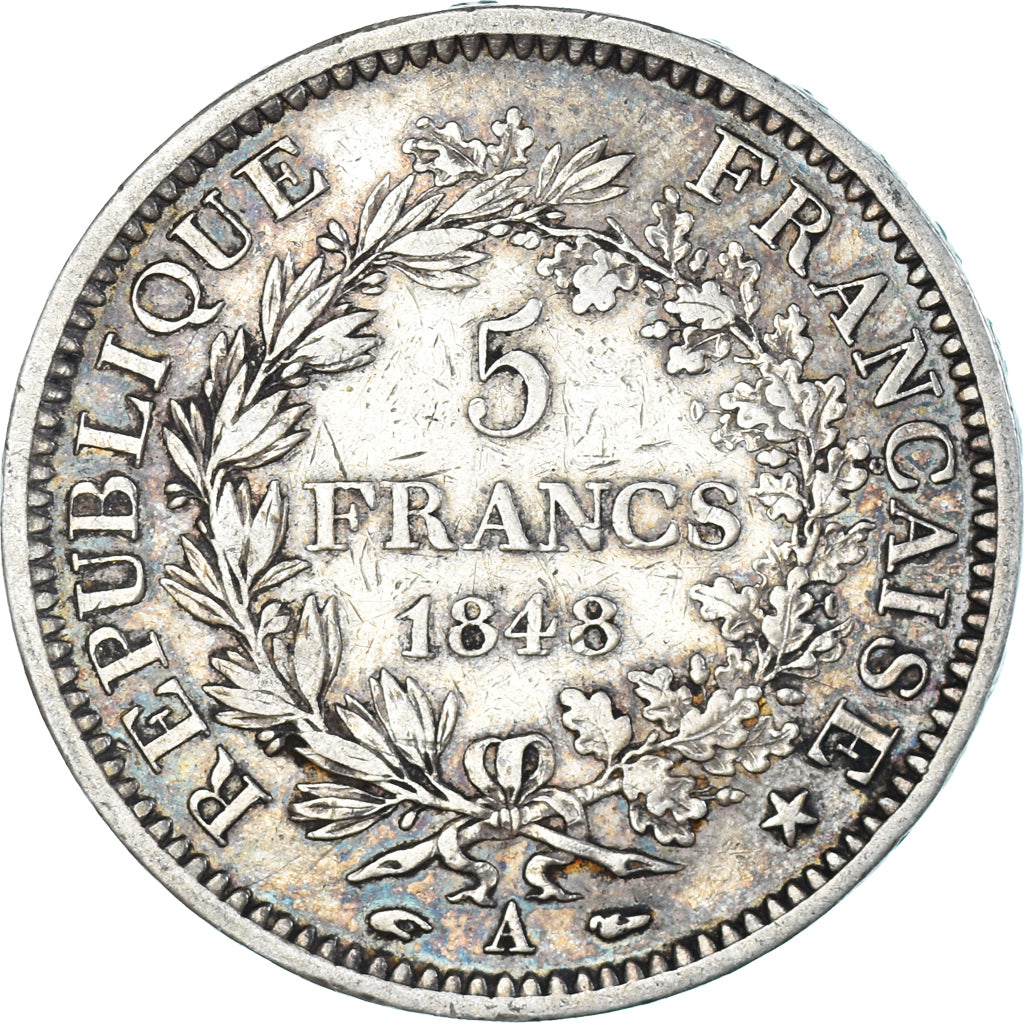 Münze, Frankreich, Hercule, 5 Francs, 1848, Paris, S+, Silber, KM:756.1