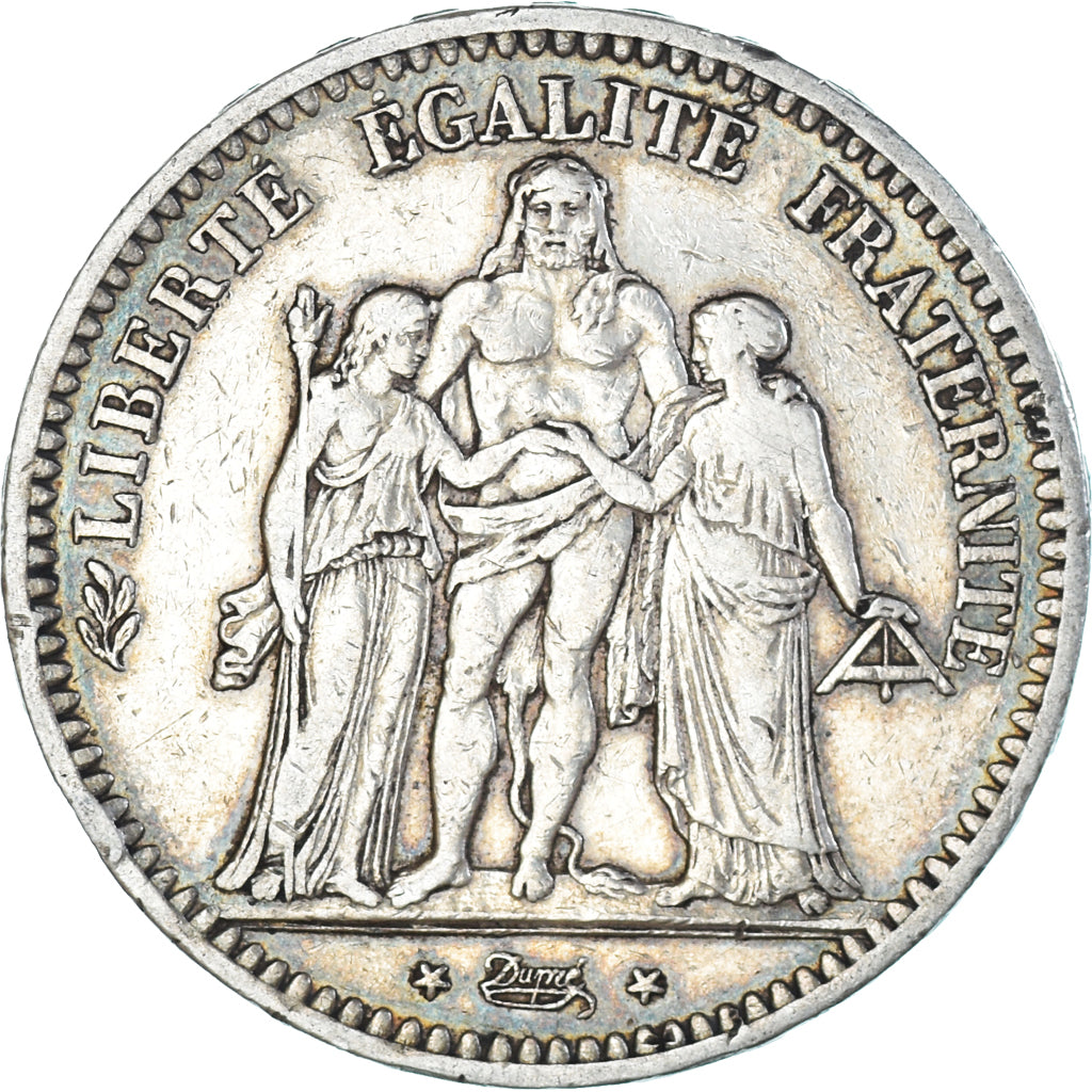 Moneda, Francia, Hercule, 5 Francs, 1849, Paris, BC+, Plata, KM:756.1