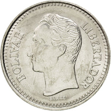 VENEZUELA, 25 Centimos, 1990, KM #50a, MS(63), Nickel Clad Steel, 16.06, 1.51