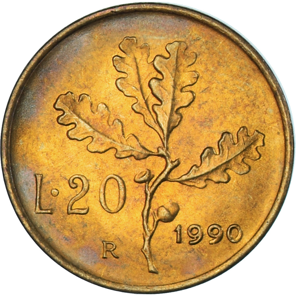 Münze, Italien, 20 Lire, 1990, Rome, VZ+, Aluminum-Bronze, KM:97.2