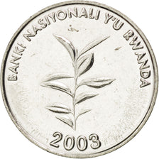 RWANDA, 20 Francs, 2003, KM #25, MS(63), Nickel Plated Steel, 20, 3.52