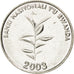 RWANDA, 20 Francs, 2003, KM #25, MS(63), Nickel Plated Steel, 20, 3.52