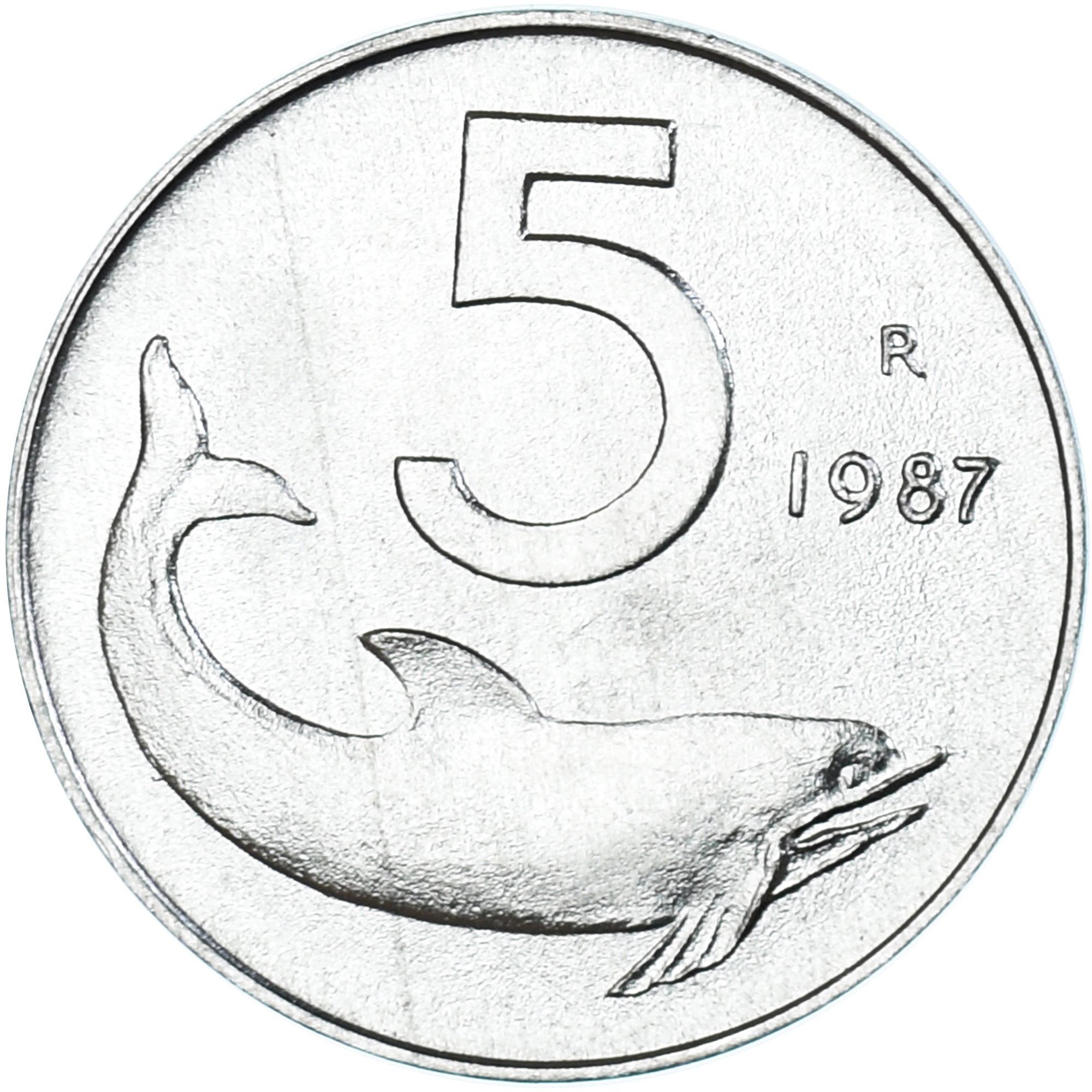 Moeda, Itália, 5 Lire, 1987, Rome, MS(63), Alumínio, KM:92