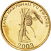 Coin, Rwanda, 10 Francs, 2003, MS(63), Brass plated steel, KM:24