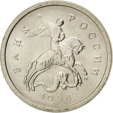 RUSSIA, Kopek, 1998, KM #600, MS(63), Copper-Nickel Plated Steel, 15.5, 1.49