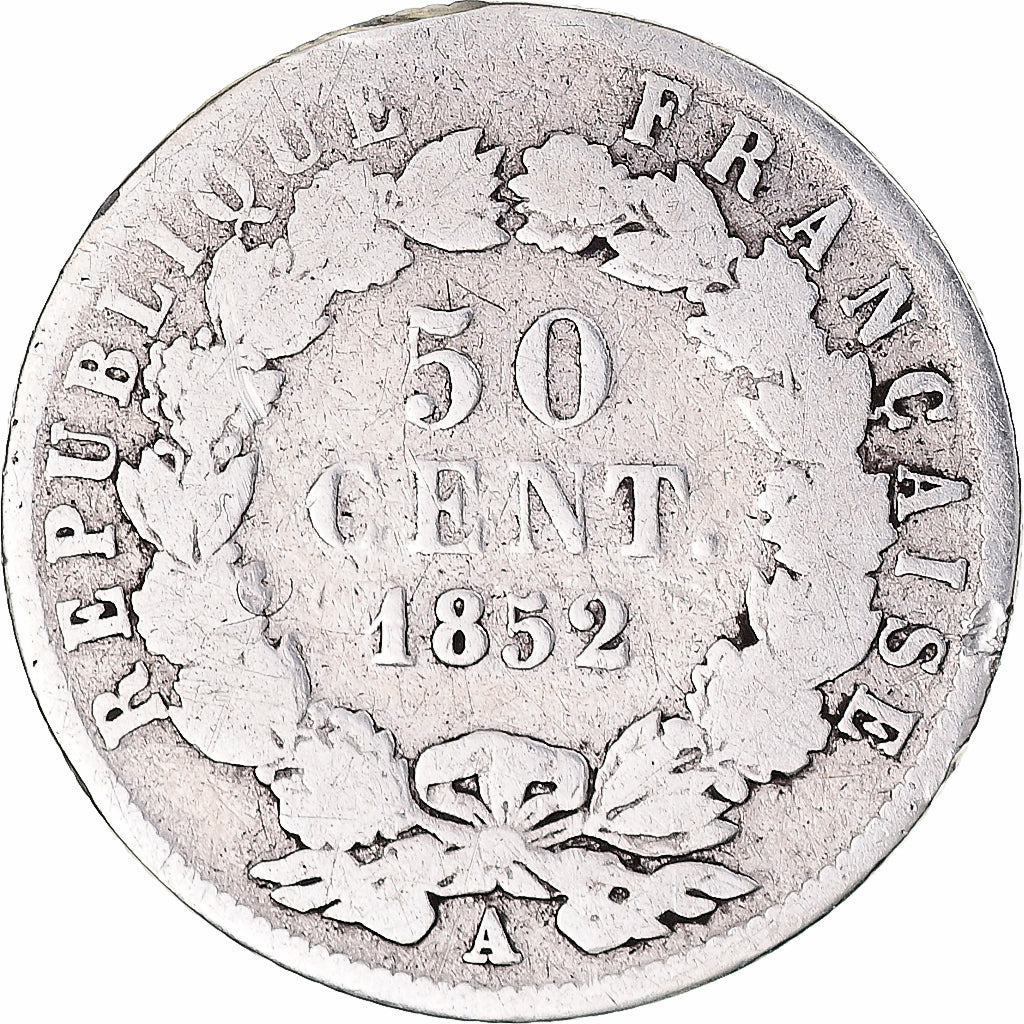 Coin, France, Napoléon III, 50 Centimes, 1852, Paris, VG(8-10), Silver, KM:793