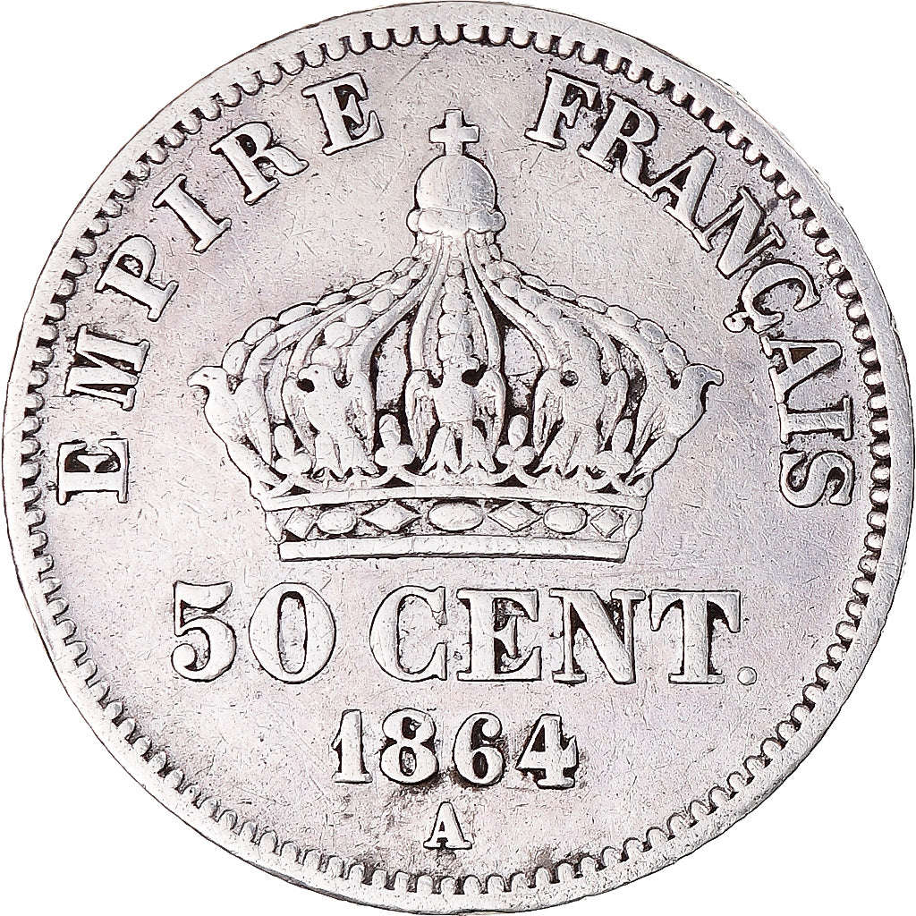 Coin, France, Napoleon III, 50 Centimes, 1864, Paris, VF(30-35), Silver