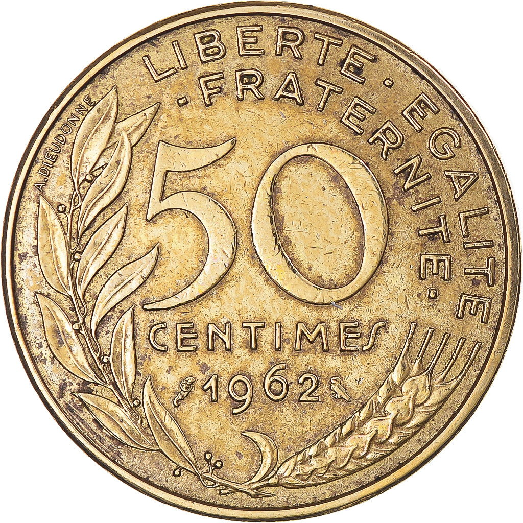 Coin, France, Marianne, 50 Centimes, 1962, Paris, EF(40-45), Aluminum-Bronze