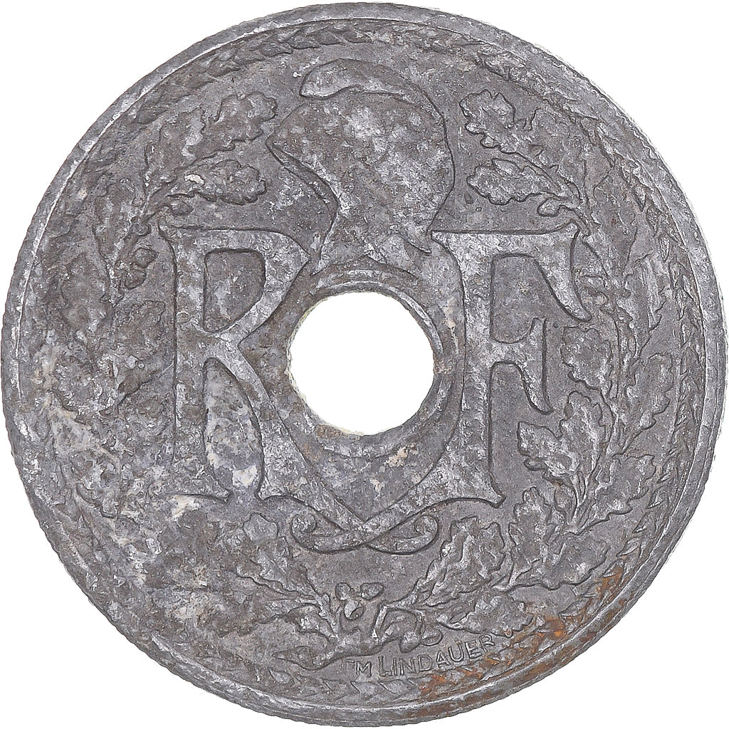Coin, France, Lindauer, 20 Centimes, 1945, VF(20-25), Zinc, KM:907.1