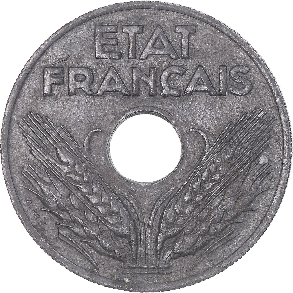 Coin, France, État français, 20 Centimes, 1942, Paris, EF(40-45), Zinc