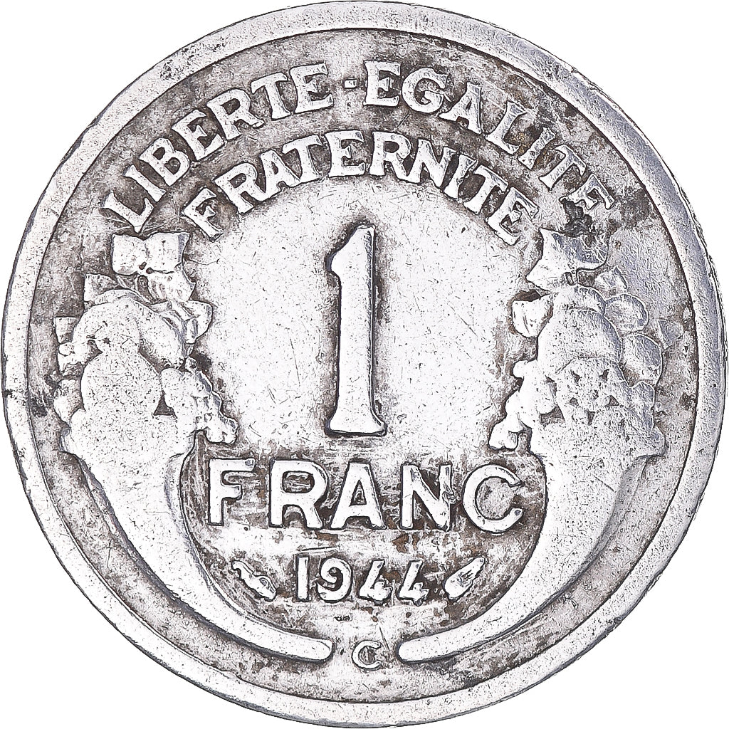 Monnaie, France, Morlon, Franc, 1944, Castelsarrasin, TB, Aluminium