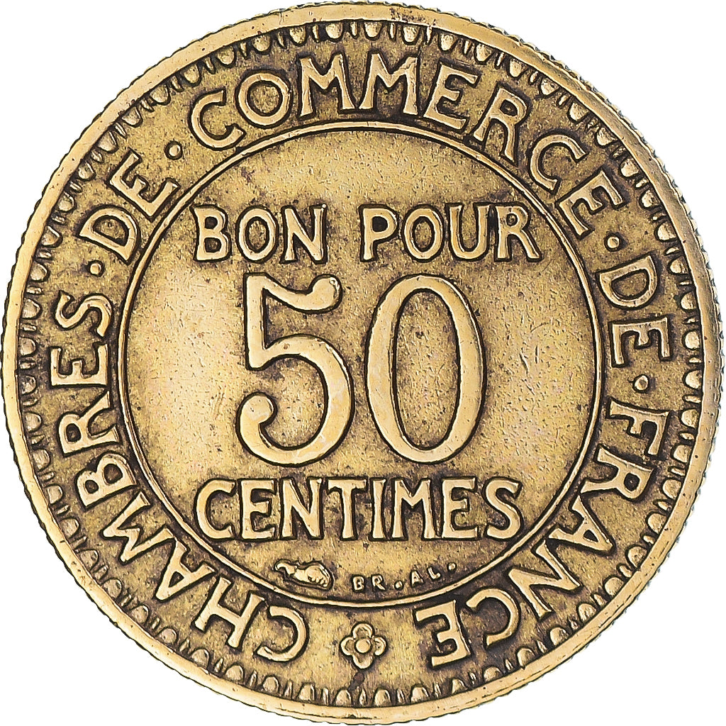 Moneta, Francia, Chambre de commerce, 50 Centimes, 1926, MB+, Alluminio-bronzo