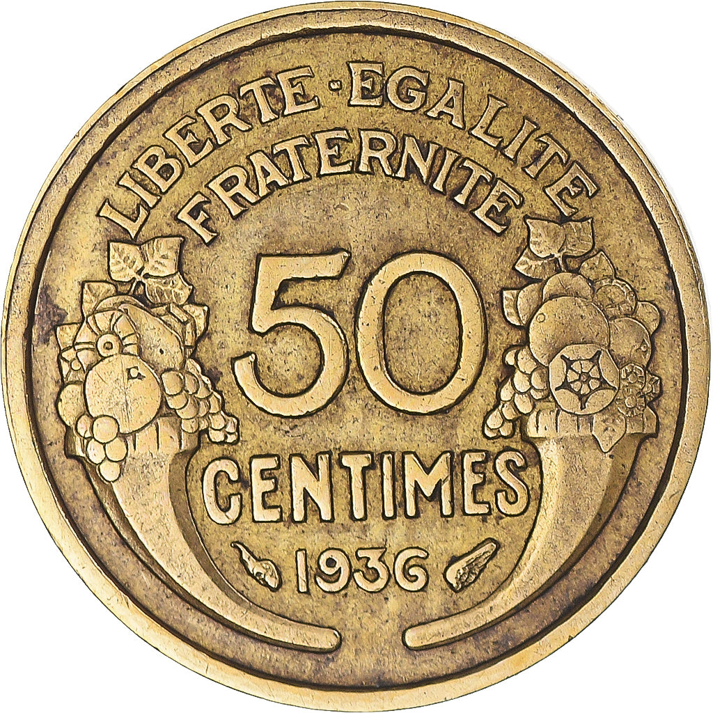 Moneta, Francia, Morlon, 50 Centimes, 1936, Paris, MB+, Alluminio-bronzo