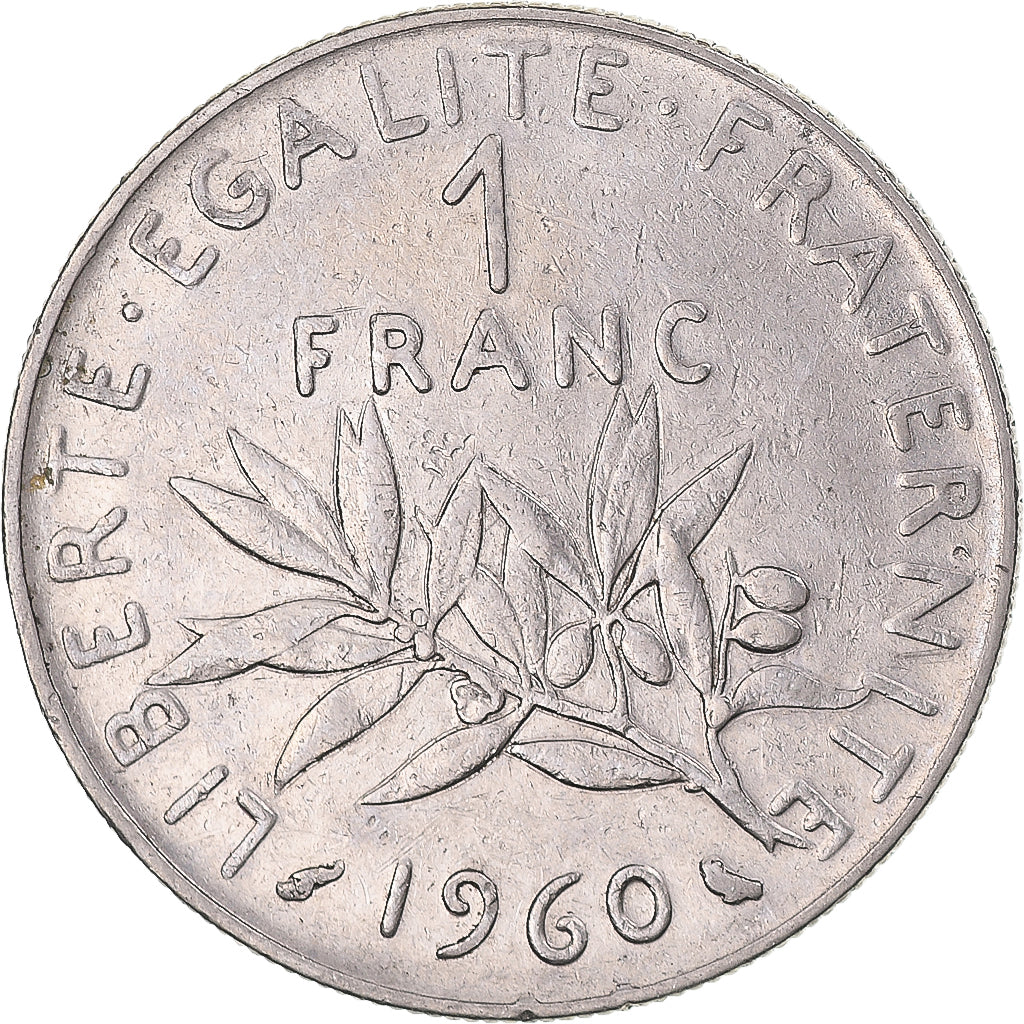 Moeda, França, Semeuse, Franc, 1960, Paris, AU(50-53), Níquel, KM:925.1