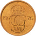 SWEDEN, 5 Ore, 1976, KM #849, MS(63), Bronze, 18, 2.71