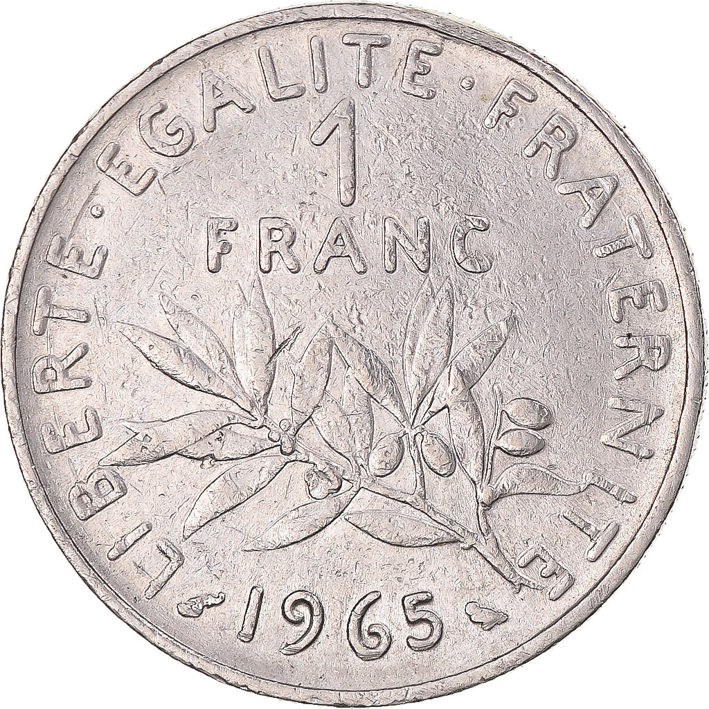 Moneda, Francia, Semeuse, Franc, 1965, Paris, MBC+, Níquel, KM:925.1