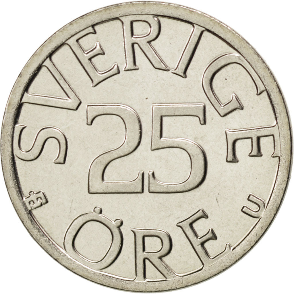 SWEDEN, 25 Ore, 1976, KM #851, MS(63), Copper-Nickel, 17, 2.19