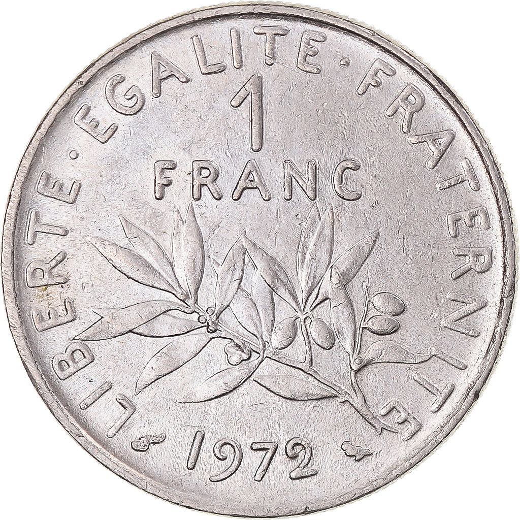 Moeda, França, Semeuse, Franc, 1972, Paris, AU(55-58), Níquel, KM:925.1