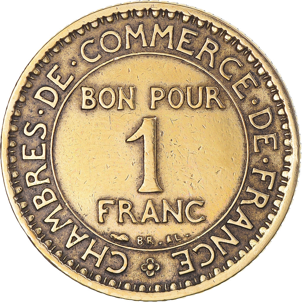 Moneta, Francia, Chambre de commerce, Franc, 1920, Paris, MB+, Alluminio-bronzo