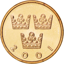 Coin, Sweden, Carl XVI Gustaf, 50 Öre, 2001, MS(63), Bronze, KM:878