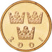 Coin, Sweden, Carl XVI Gustaf, 50 Öre, 2001, MS(63), Bronze, KM:878