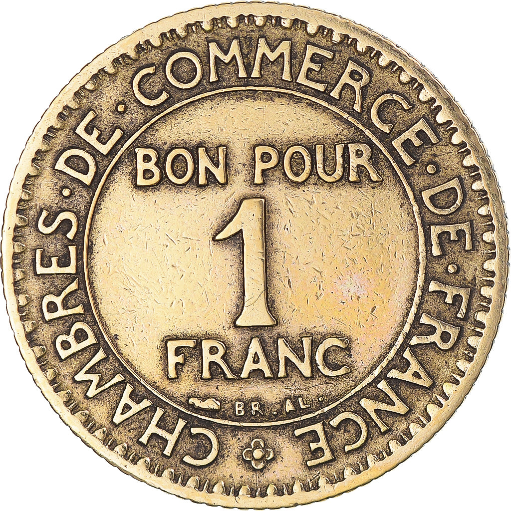 Moneda, Francia, Chambre de commerce, Franc, 1922, Paris, BC+, Aluminio -