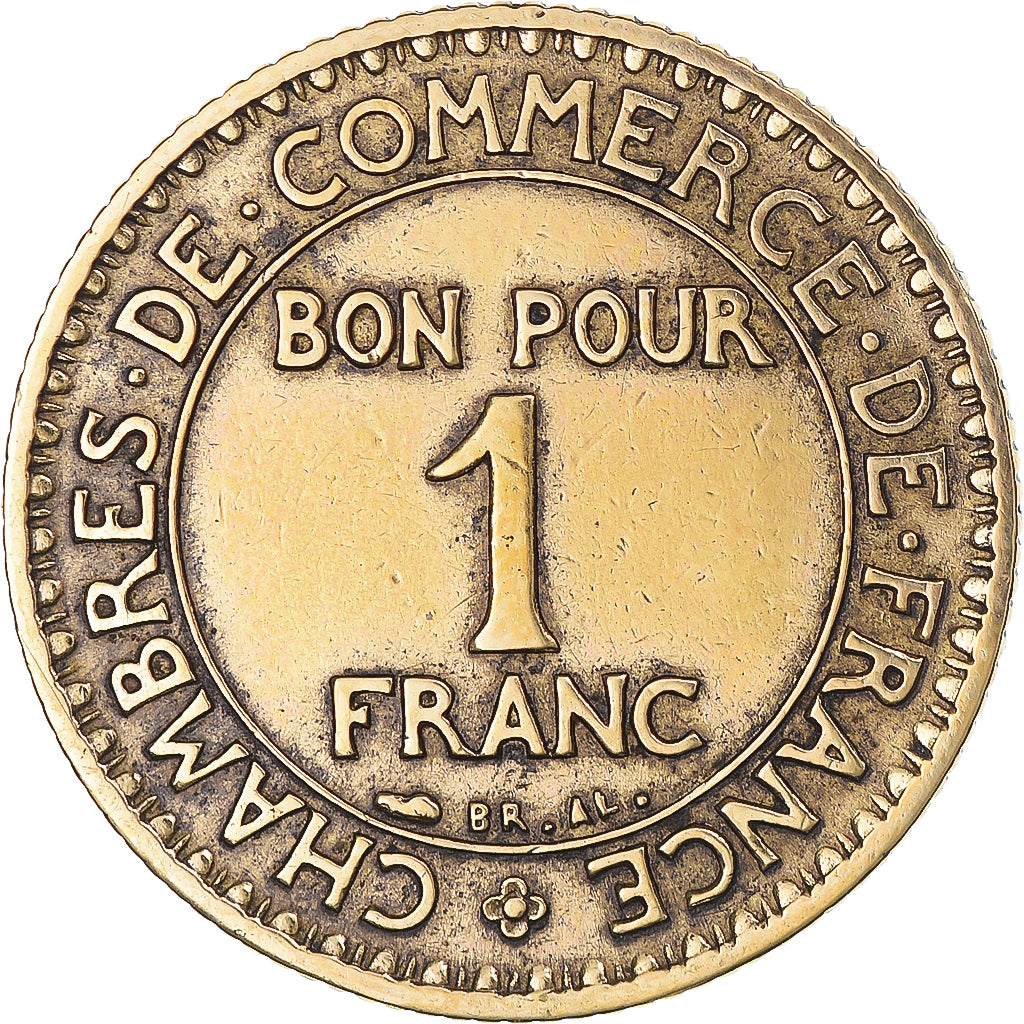 Moneta, Francia, Chambre de commerce, Franc, 1925, Paris, MB+, Alluminio-bronzo