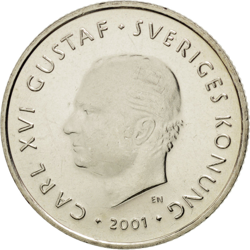 SWEDEN, Krona, 2001, Eskilstuna, KM #894, MS(63), Copper-Nickel, 25, 7.00