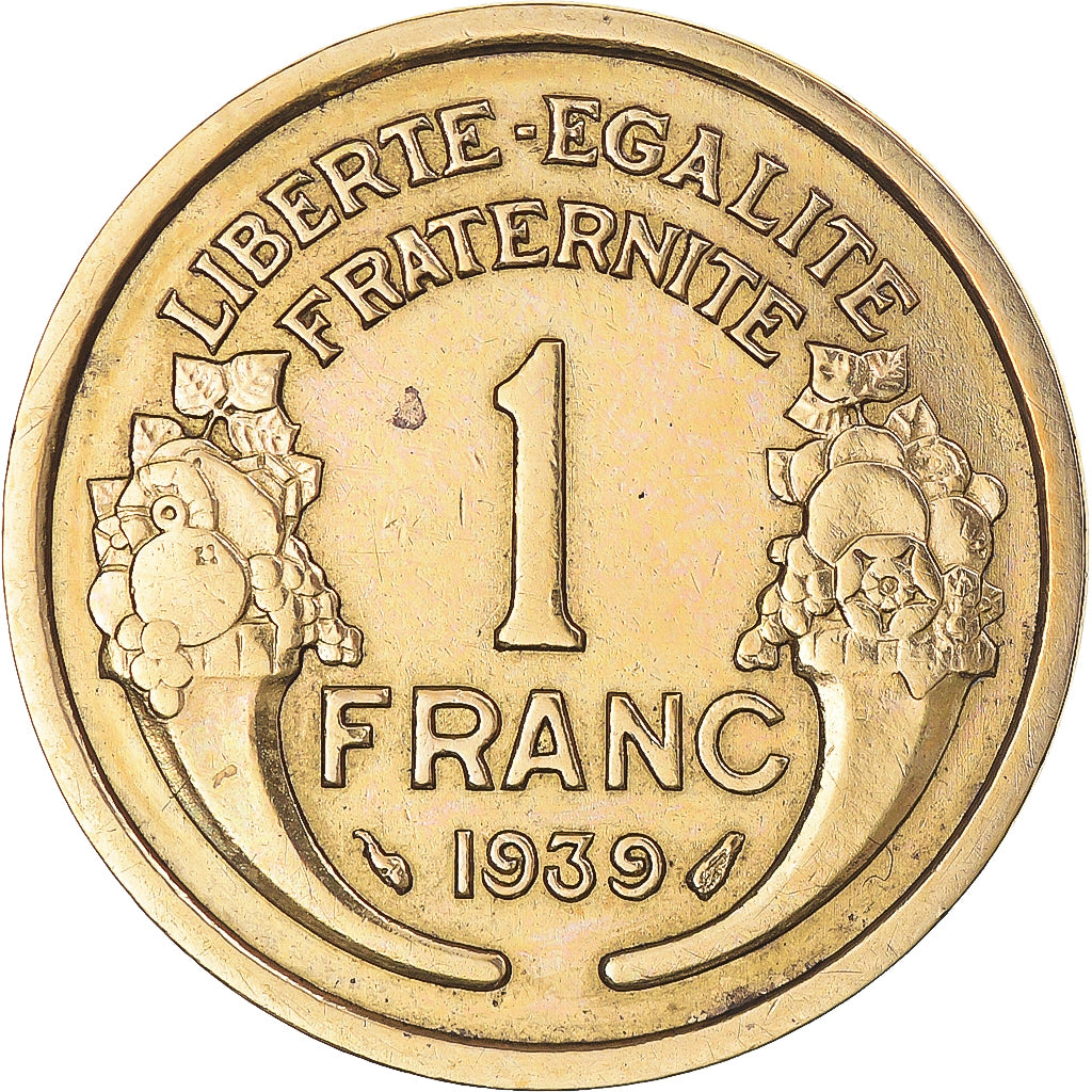 Moneda, Francia, Morlon, Franc, 1939, BC+, Aluminio - bronce, KM:885