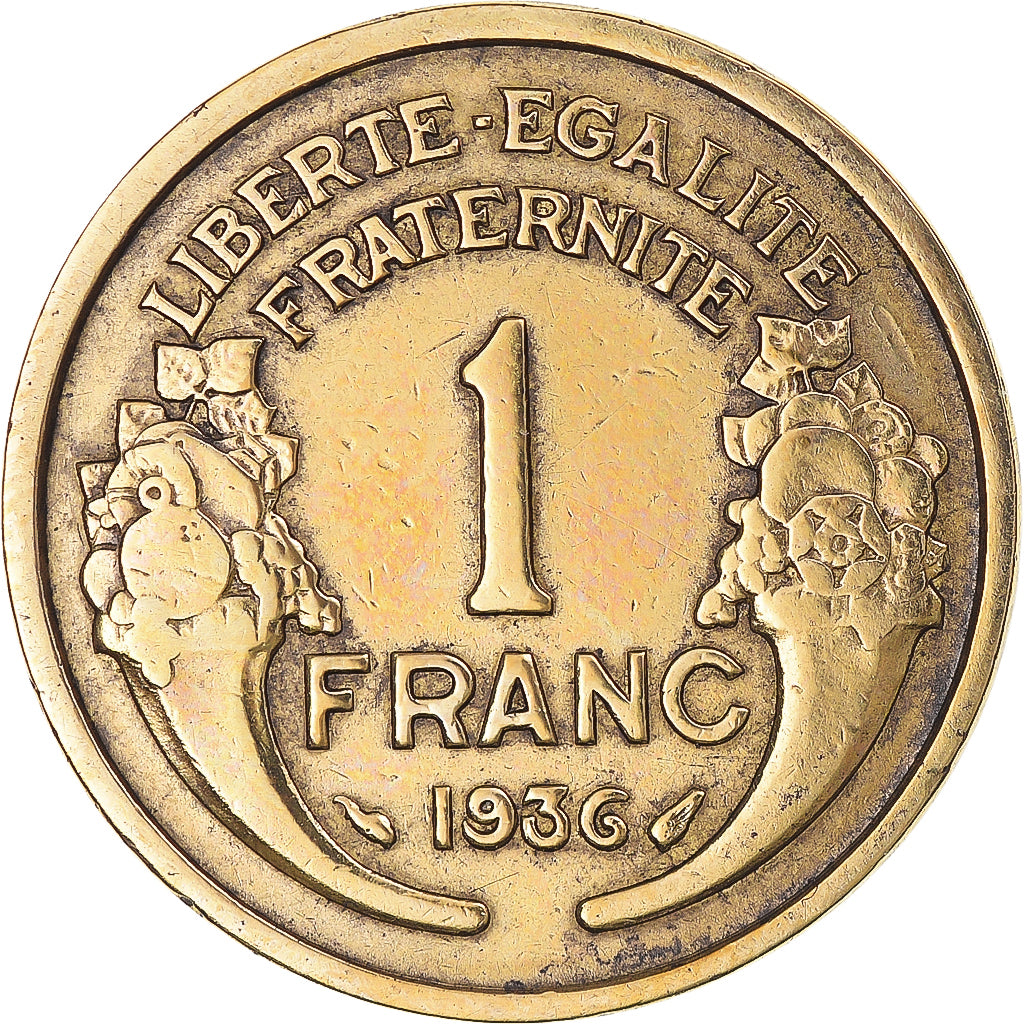Moneta, Francia, Morlon, Franc, 1936, MB+, Alluminio-bronzo, KM:885, Gadoury:470