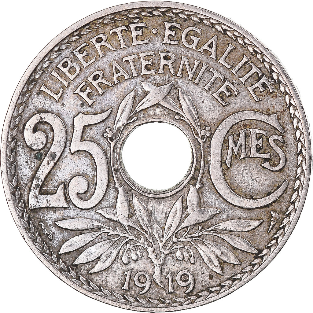 Coin, France, Lindauer, 25 Centimes, 1919, EF(40-45), Copper-nickel, KM:867a